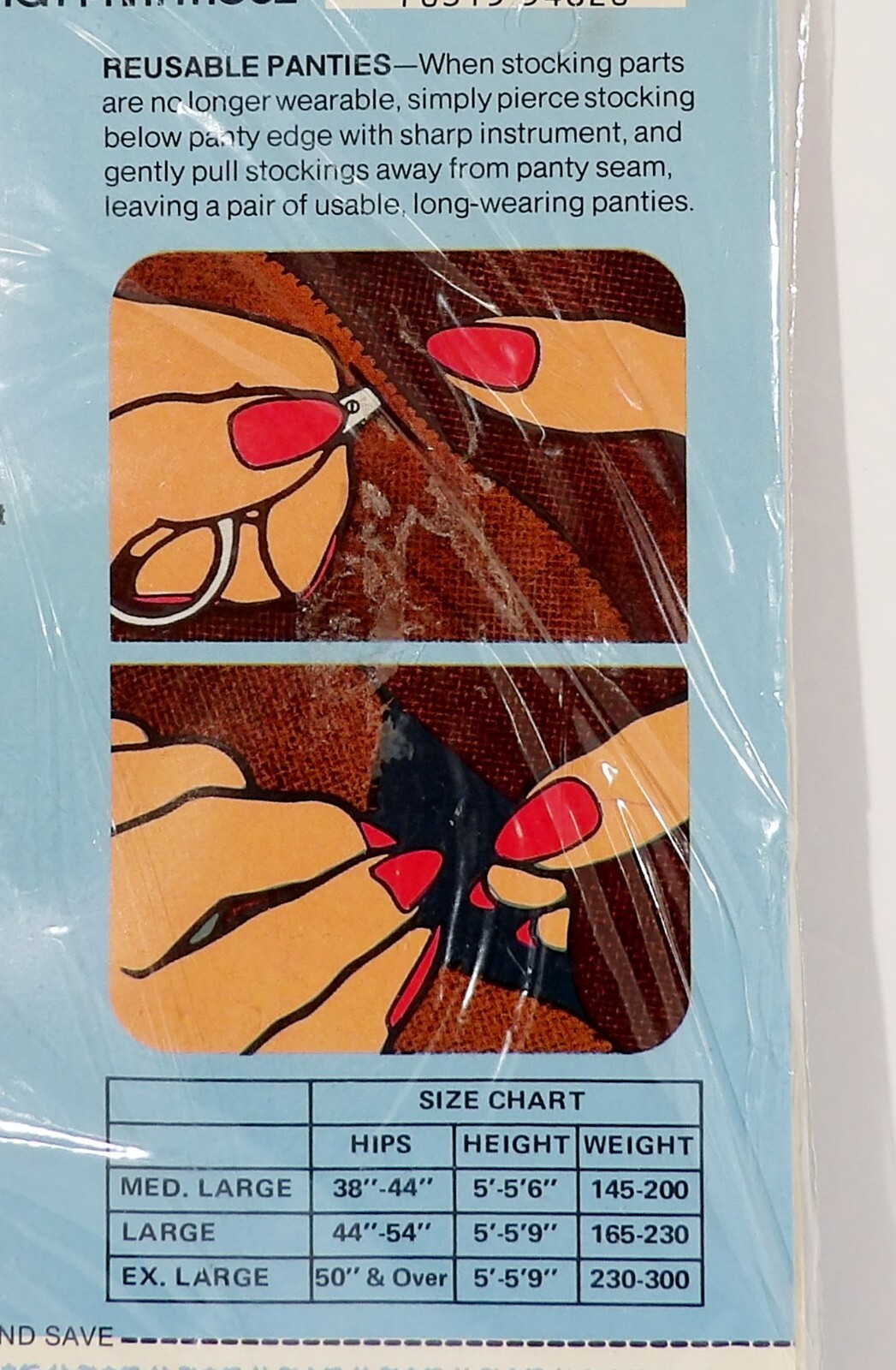 Vintage 1977 BIG MAMA PANTYHOSE Beigetone Reusable Panties Large
