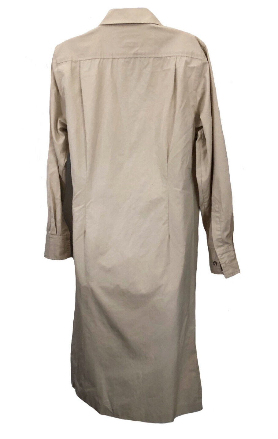 Rare Orig Banana Republic 1970s 100% Cotton Epaulettes Khaki Safari Dress sz 12