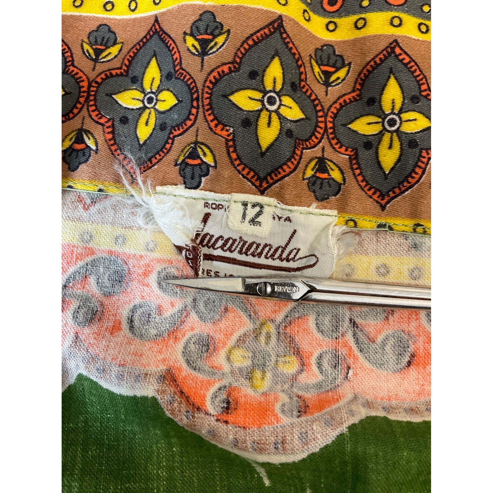 Vintage Jacaranda Skirt Set w/ Tank Top Handkerchief Boho Cottagecore Hippie XS