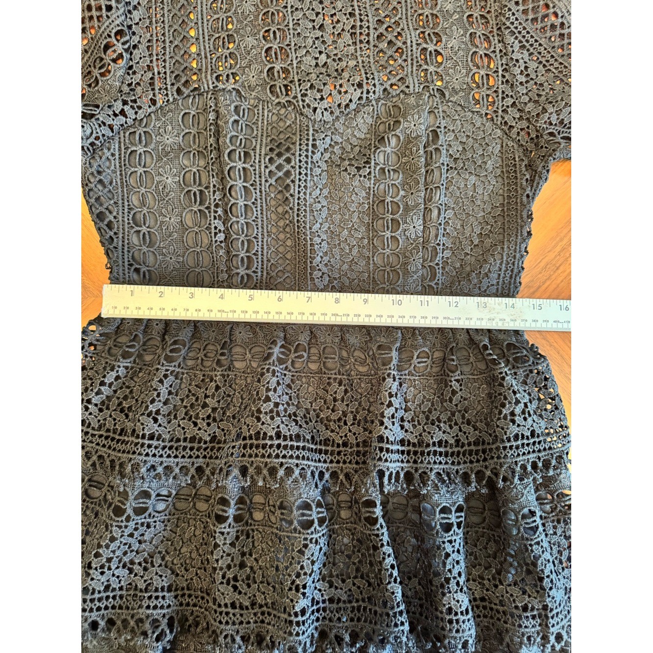 Lulus Black Lace Tiered Mini Dress Cocktail Wedding Guest Size M