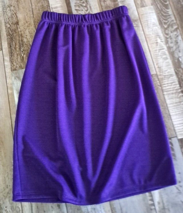 Vintage Womens California Connection Skirt Set Purple Long Sleeve Knee Length S