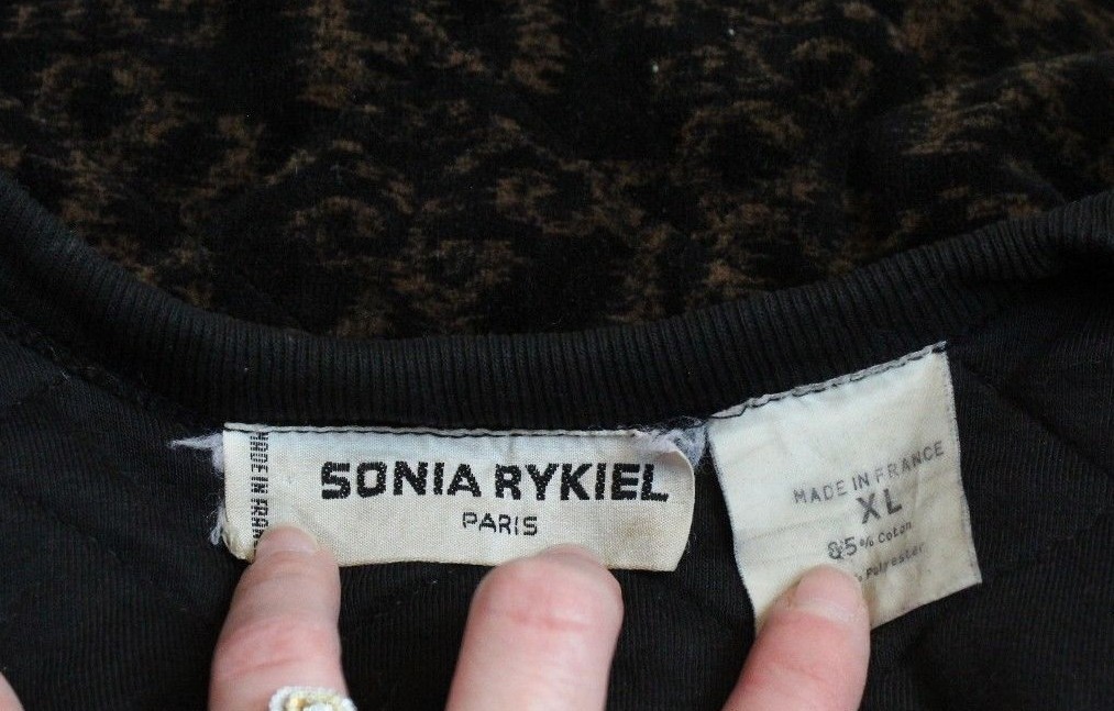 Vtg 80’s Sonia Rykiel Paris France Quilted Floral Velvet Sweater Jacket XL