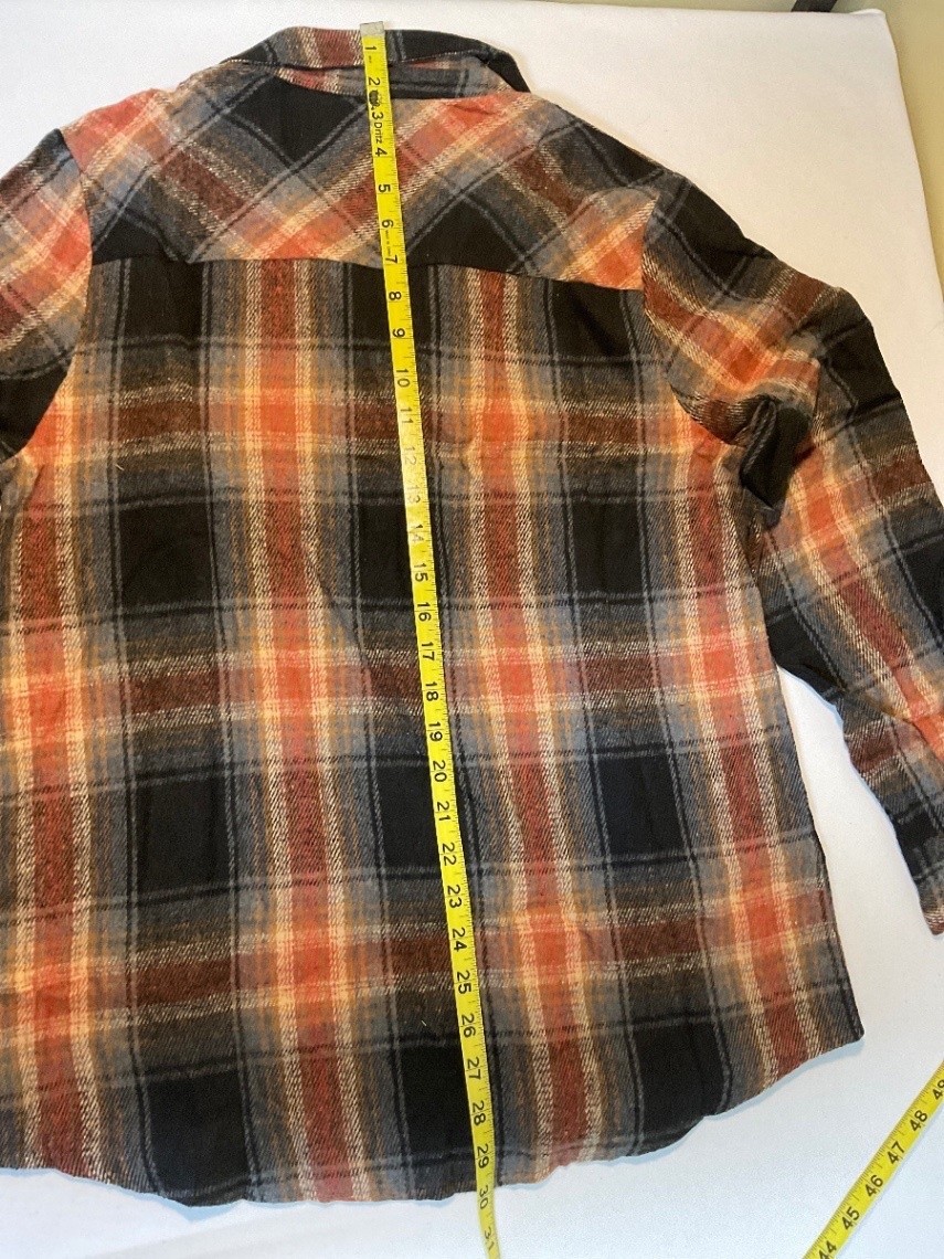 Democracy Plaid Flannel Shirt Women M Long Sleeve Button Down Cotton Casual