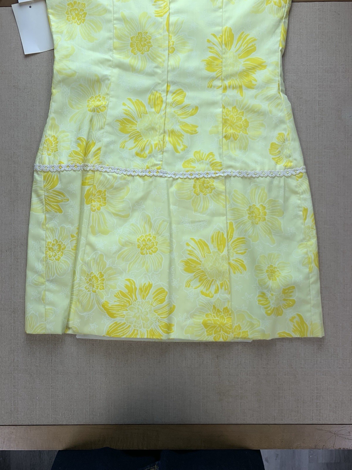 Vintage 1970s NWT Springmaid Yellow Floral High Neck Mini Sundress Size 8