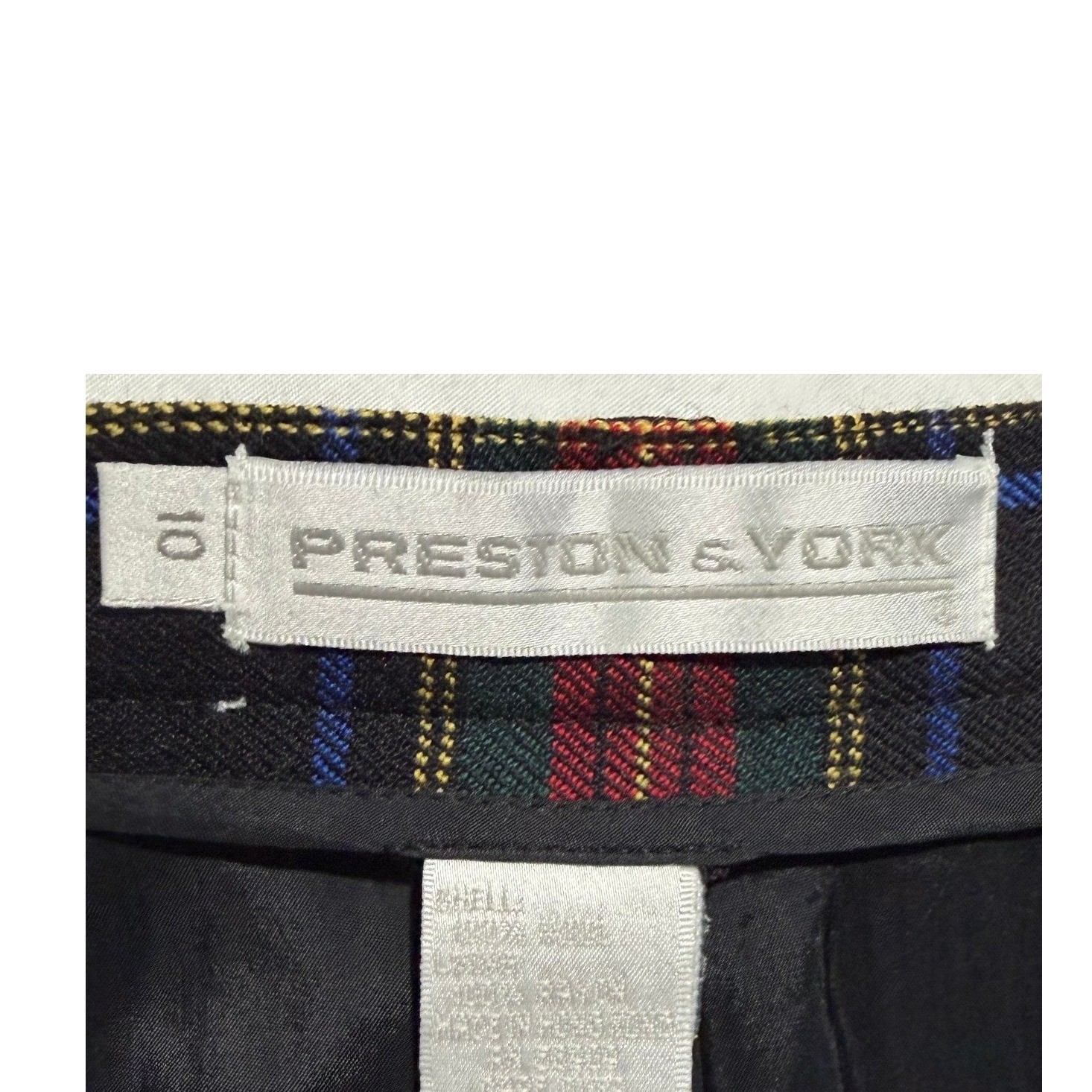 Vintage Wool Tartan Plaid High Waisted Tailored Shorts Preston & York Size 10