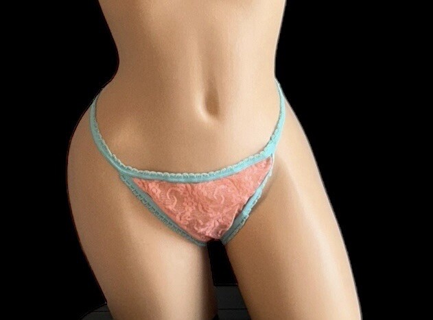 Lot of 2 Saramax Purple & Green Nylon String Bikini Thong Panties XXL/9 NOS