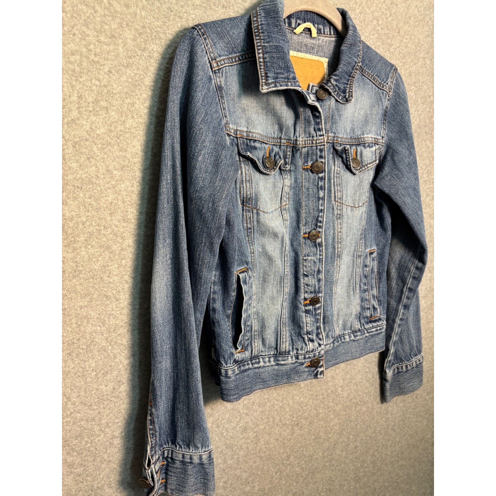 Hollister Y2K Denim Jacket XS Distressed Trucker Vintage 2000s Coquette Women