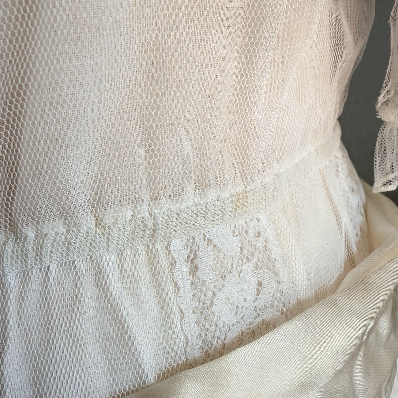 Vtg 80s Gunne Sax Romantic Renaissance Bridal Collection Prairie Lace Sz 9