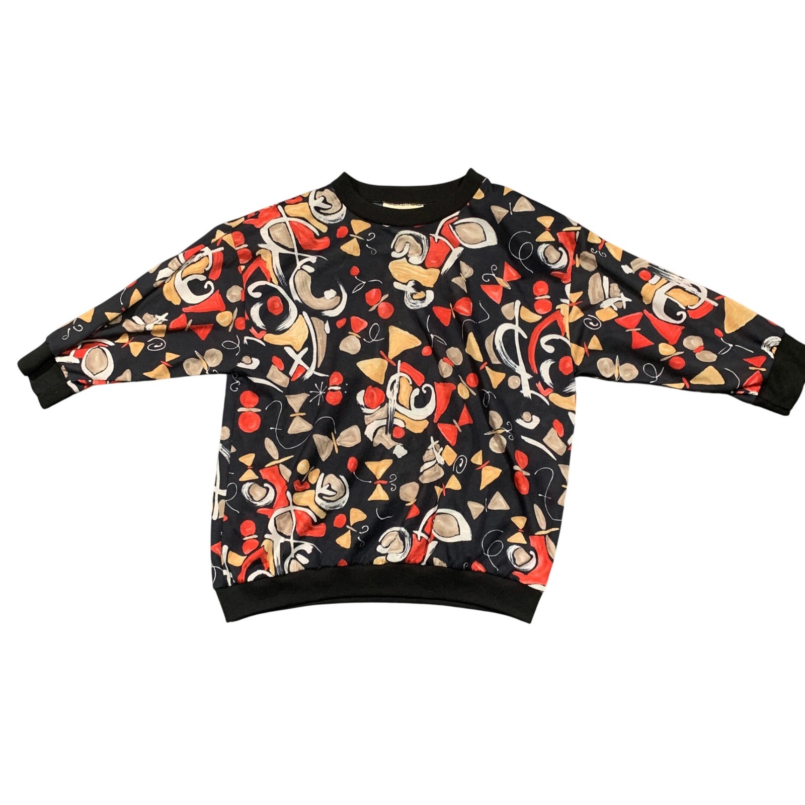 DONNKENNY Women’s Size Medium Abstract Print 3/4 Sleeve Pullover Blouse USA