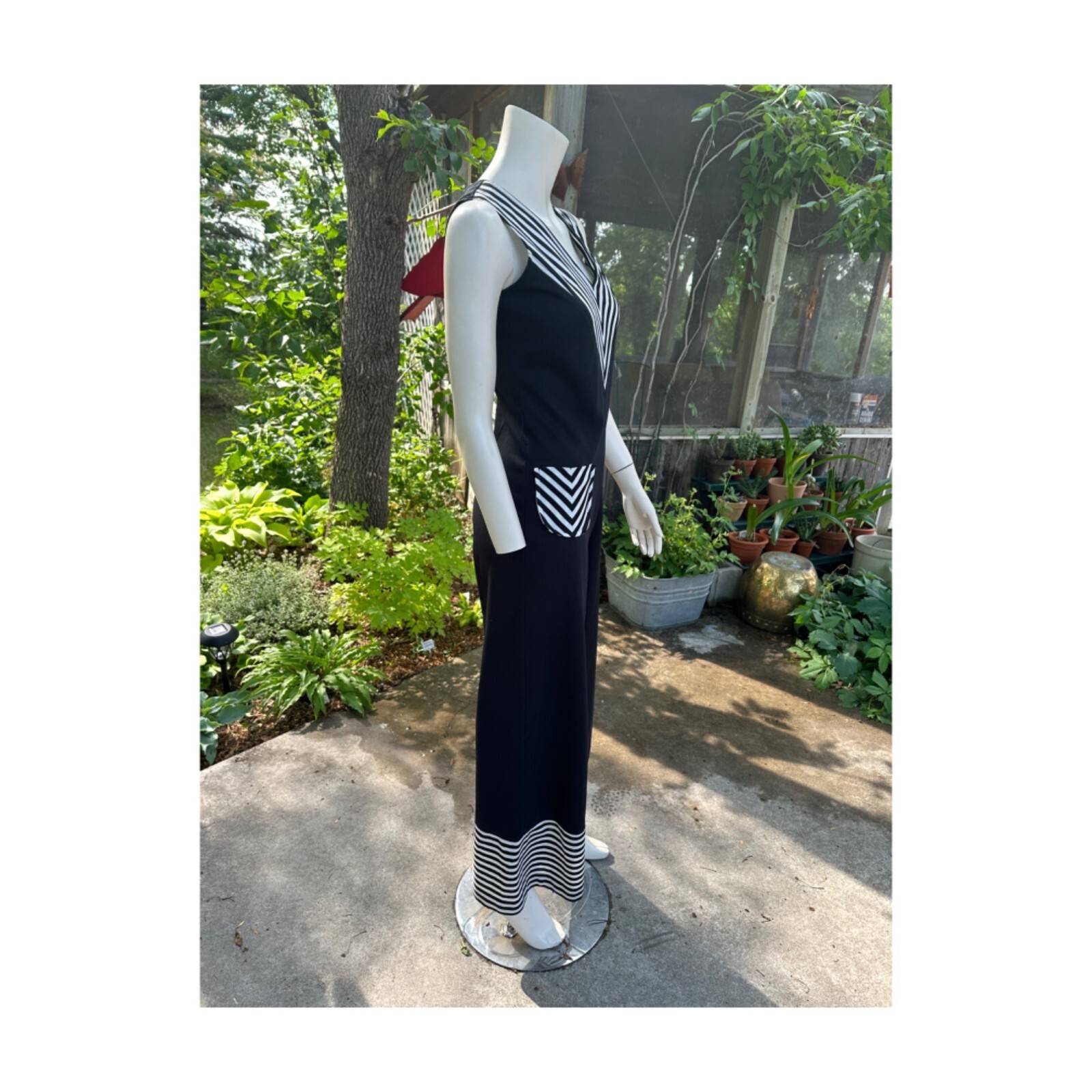 Vtg | 60s Monochrome Jumpsuit Flared Hem Darling Debs by Ruth EIB of California