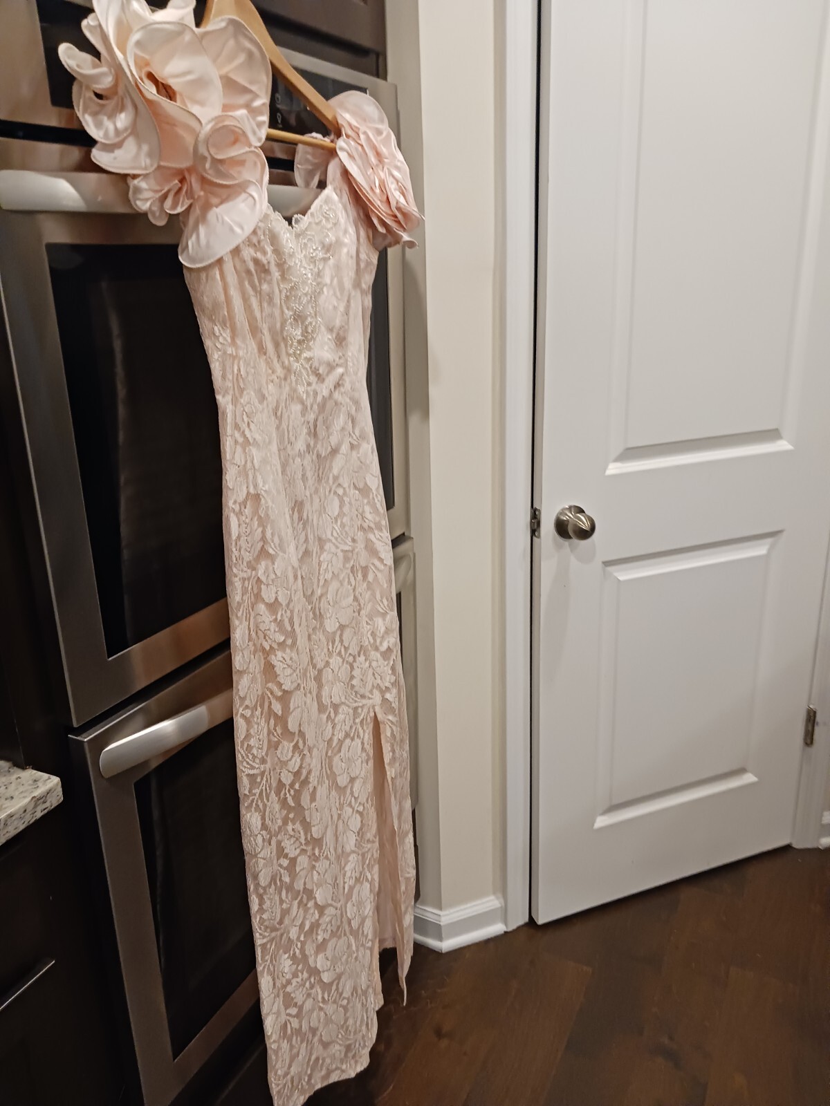 Vintage Michaelangelo Pink Lace Beaded Dress XS-Small