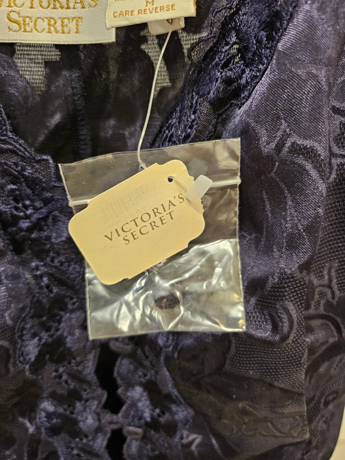 NWT M Vintage Gold Tag Victorias Secret Lace Floral Romper Lingerie Purple
