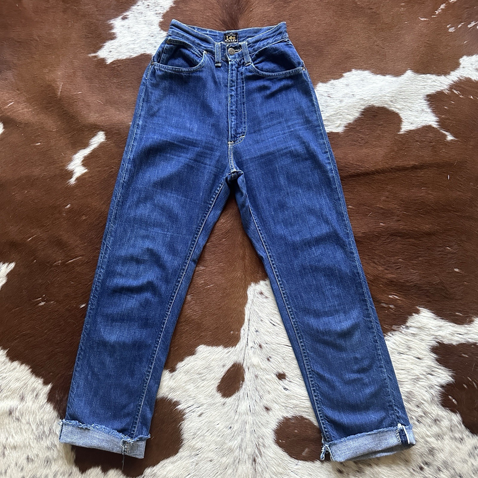 Vintage 1950s Lee Riders Ladies High Waisted Selvedge Denim 22 23 Waist