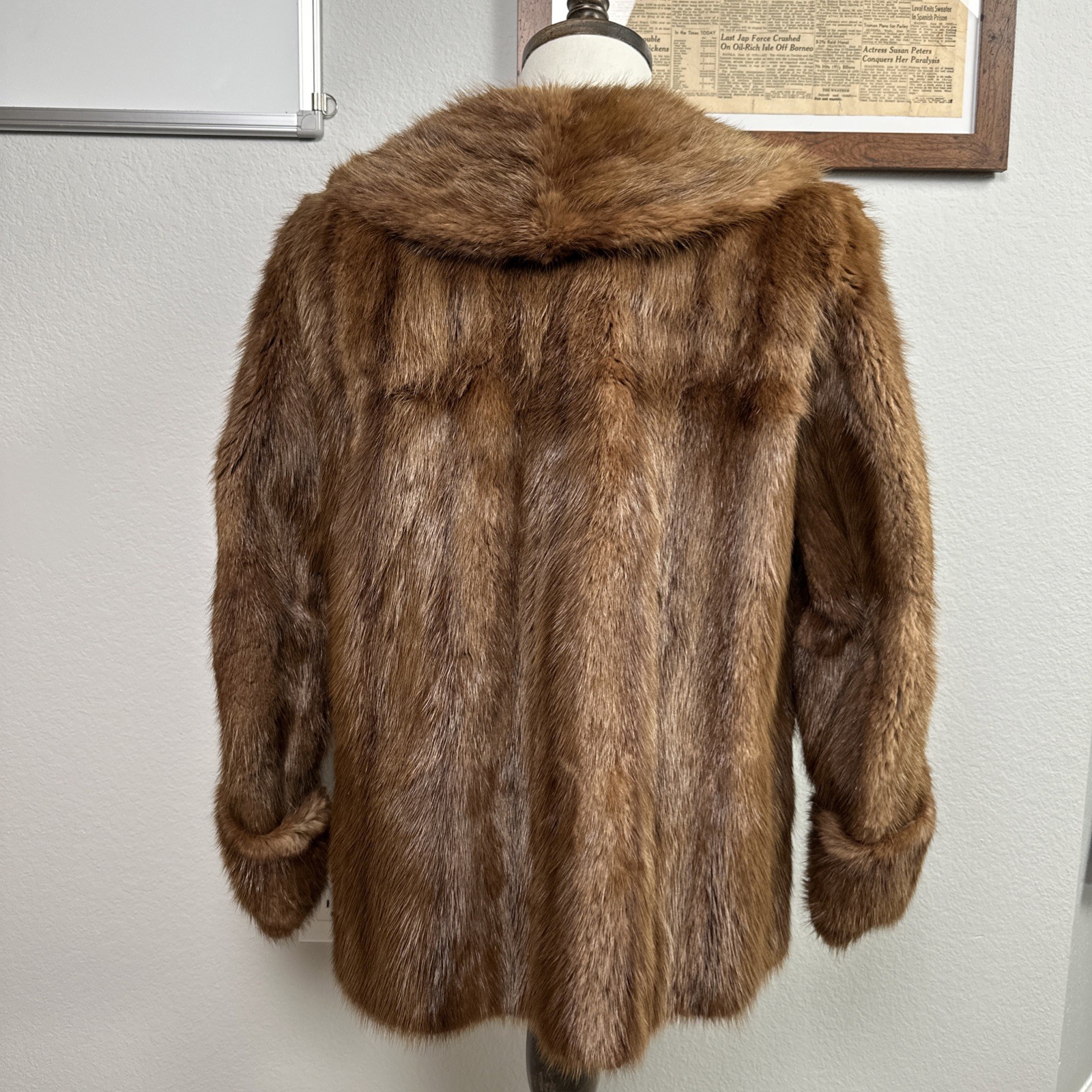 VTG 60s Furs by Conson Mink Stroller Coat Toronto & Sarnia Lined Inner Pocket