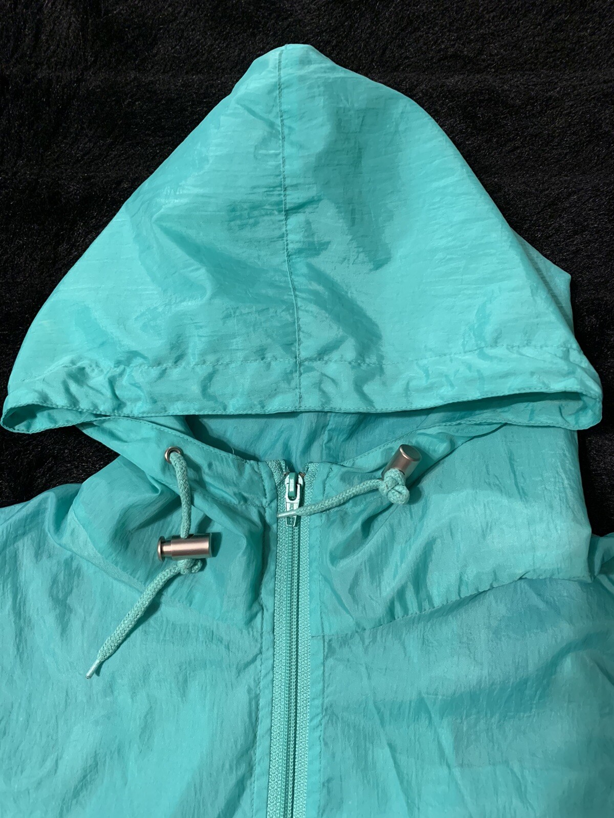 Vintage PRO Spirit Unisex Turquoise S Full Zip Pocket’s Nylon Wind-Breaker NWOT