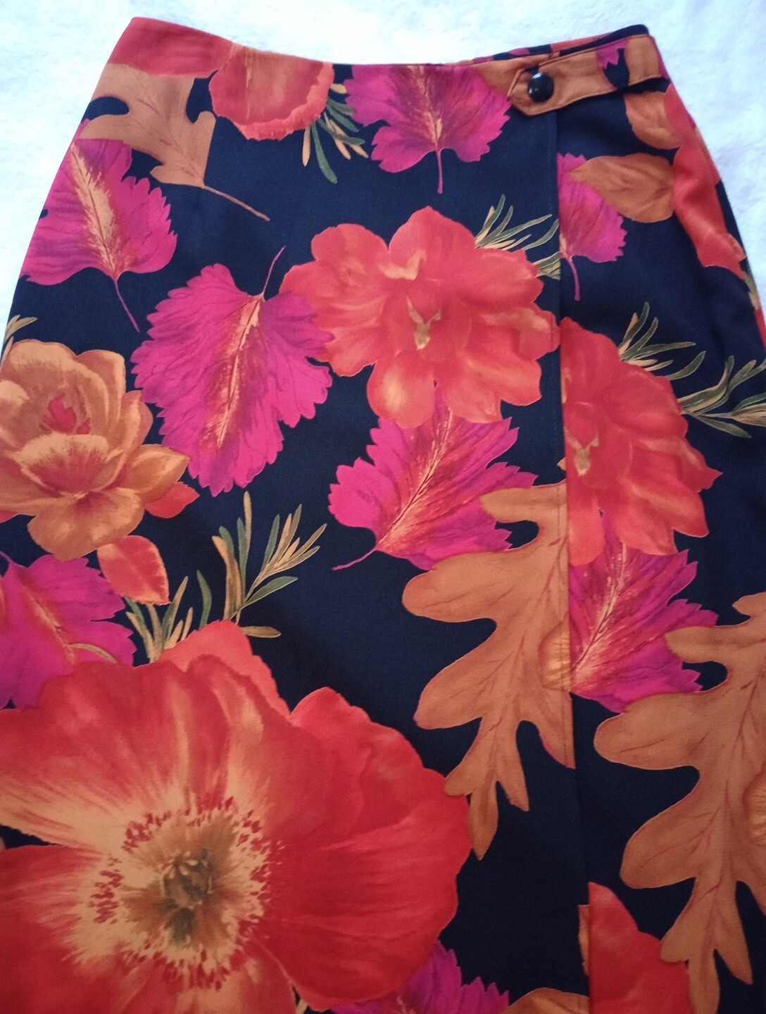 Intriguing Threads Fall Pattern Faux Wrap Long Skirt Women’s Size 10