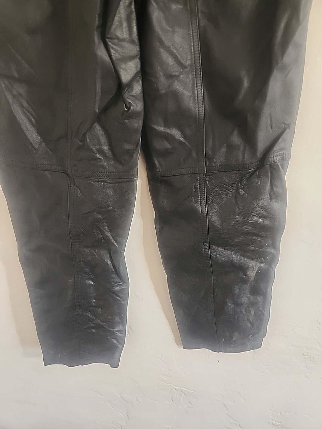 vintage 80’s 90’s y2k leather pants sz 4 black biker club womens together great