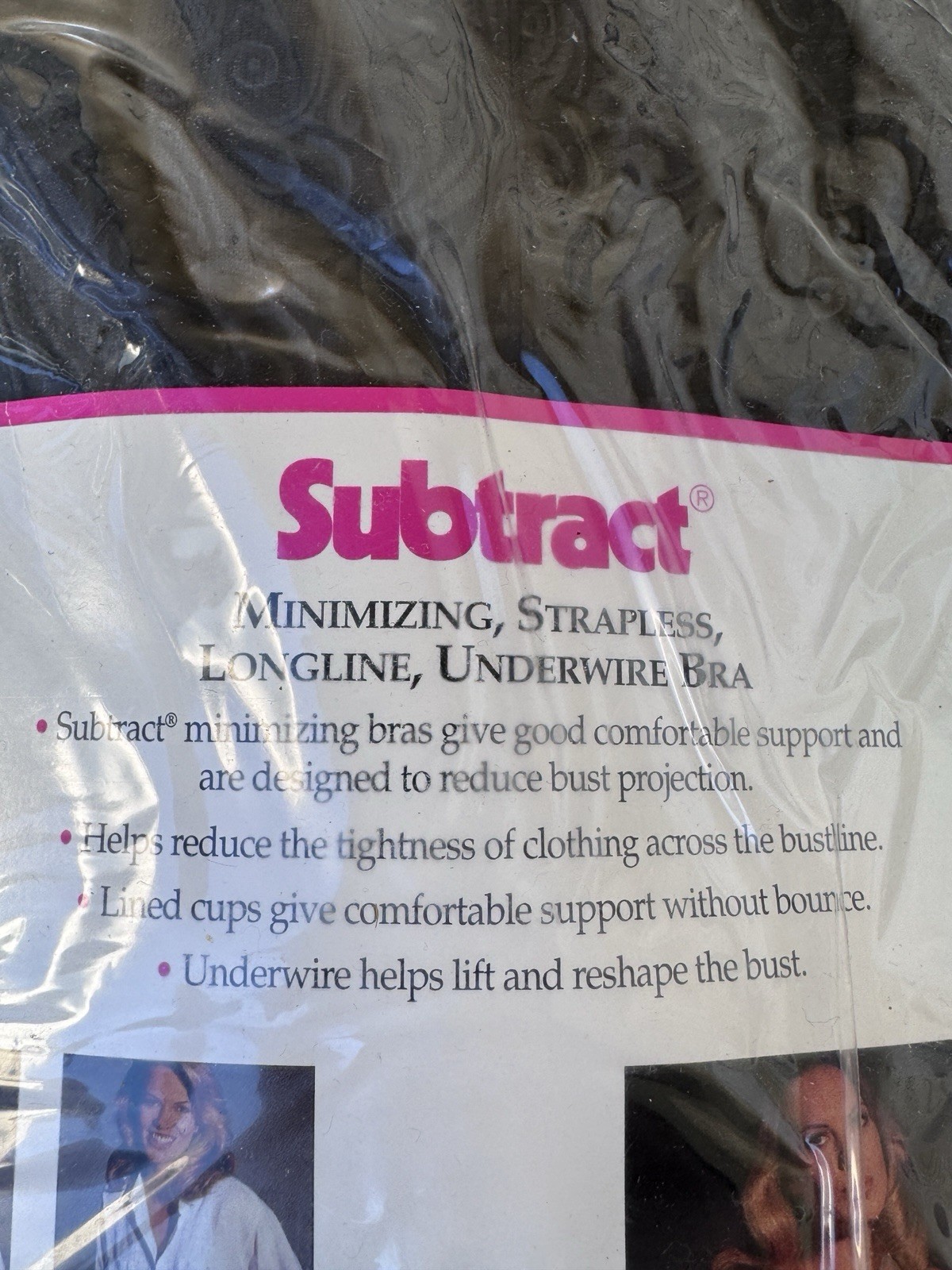 Vintage 90s LongLine Minimizing Strapless Underwire Bra 38DD Black Lycra Spandex
