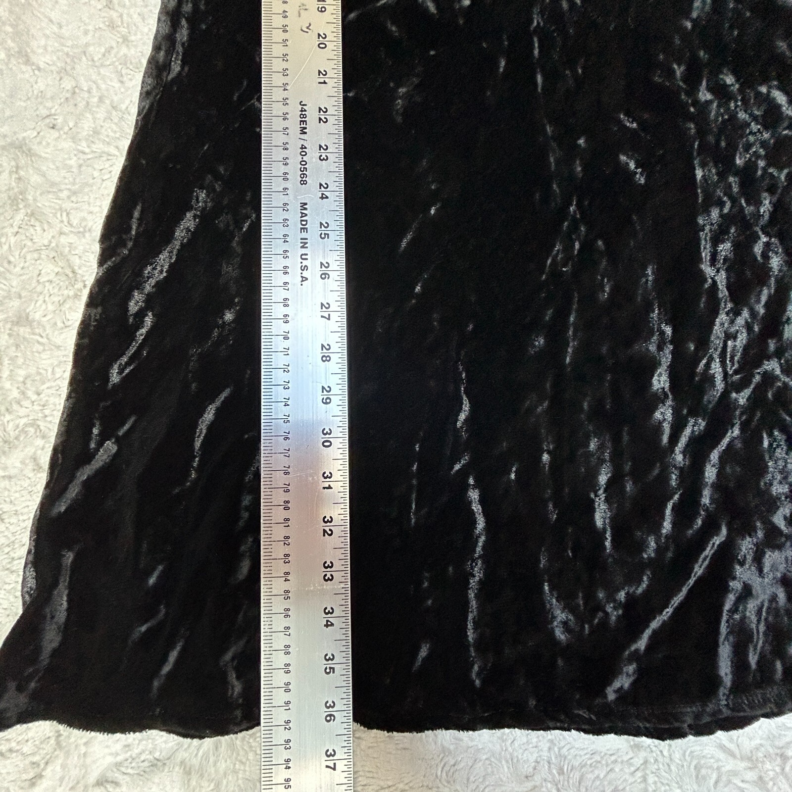 Vintage CP Shades Womens Black Crushed Velvet Shift Dress Long Sleeve Casual