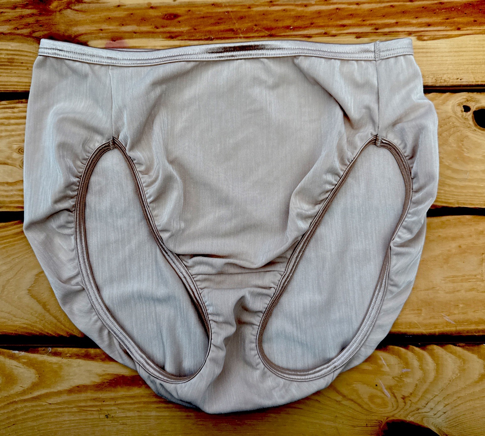 Vtg Vanity Fair Beige Hi Cut Panties SZ 7 L
