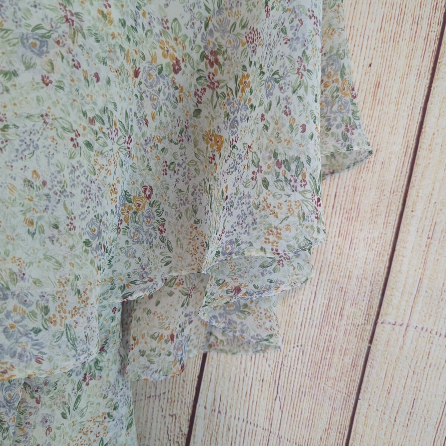 60s / 70s Vintage Marita Anthony Muto Dainty Floral Tiered Tulle Dress Small