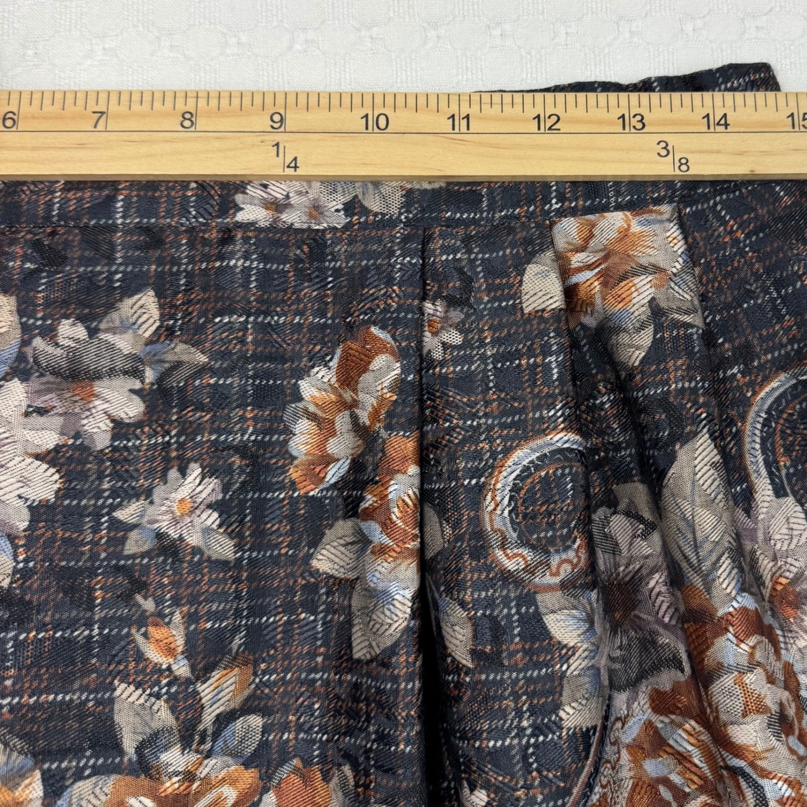 Vintage Jeffrey & Dara Skirt Floral Paisley Tapestry Midi Womens 10 Brown USA