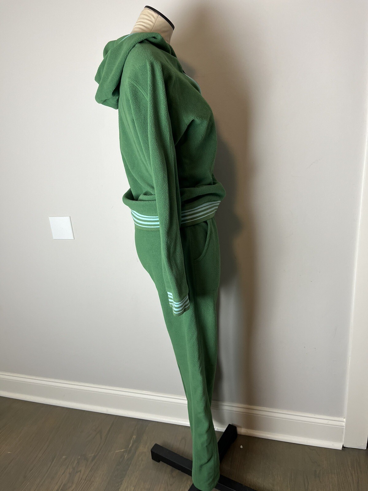 Vintage Patagonia Rhythm Fleece Hoodie Pant Set Small Green Blue Y2K Rare HTF