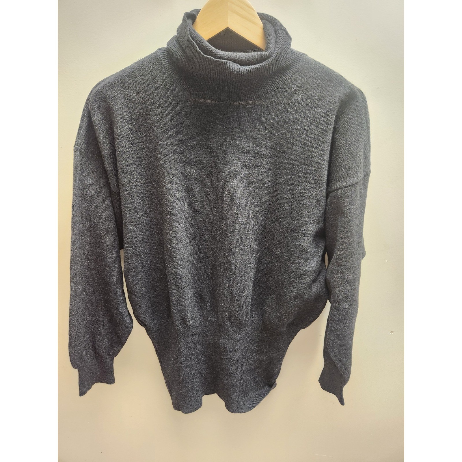 Escada by Margaretha Ley Vintage Wool Angora Turtleneck Grey Made in Italy