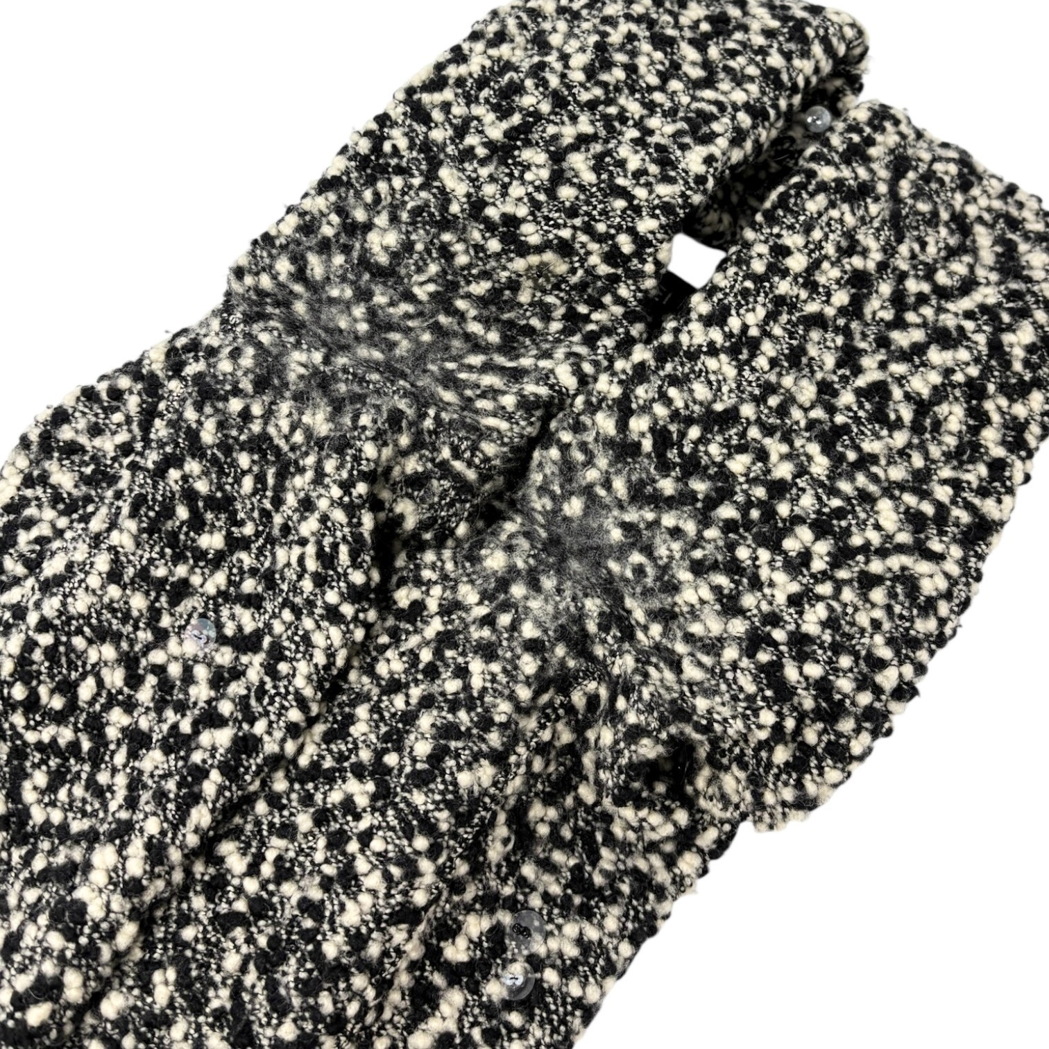 CHANEL Vintage 94A CC Logo Button Sequins Knit Sweater Dress #38 Black Wool