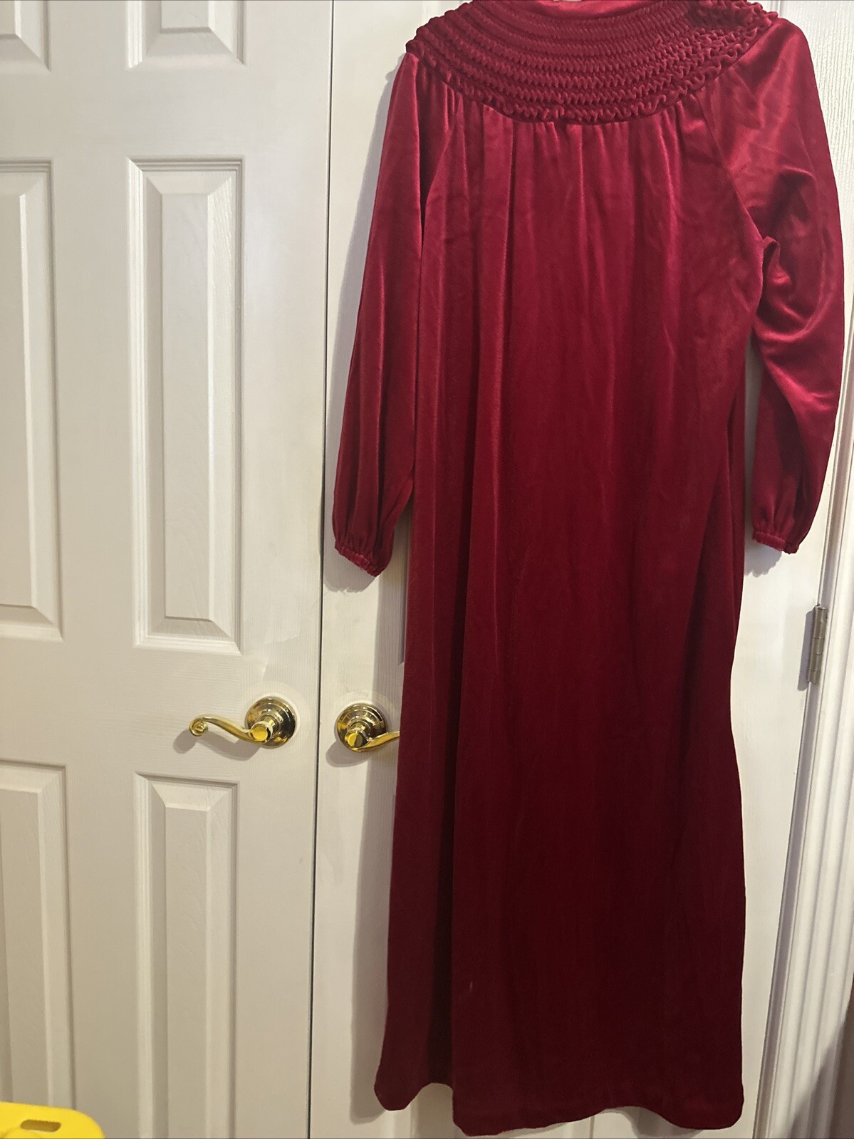 Bathrobe By It’s A Charm Sz L Red Velveteen Vintage