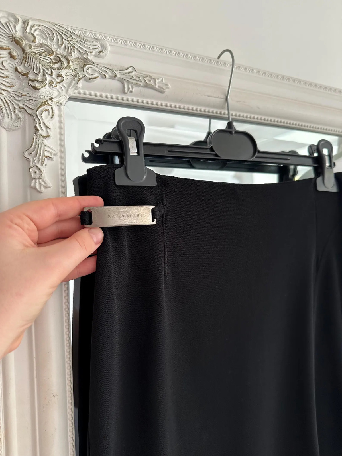 Vintage 90, 2000s, black maxi skirt with slit by Karen Millen