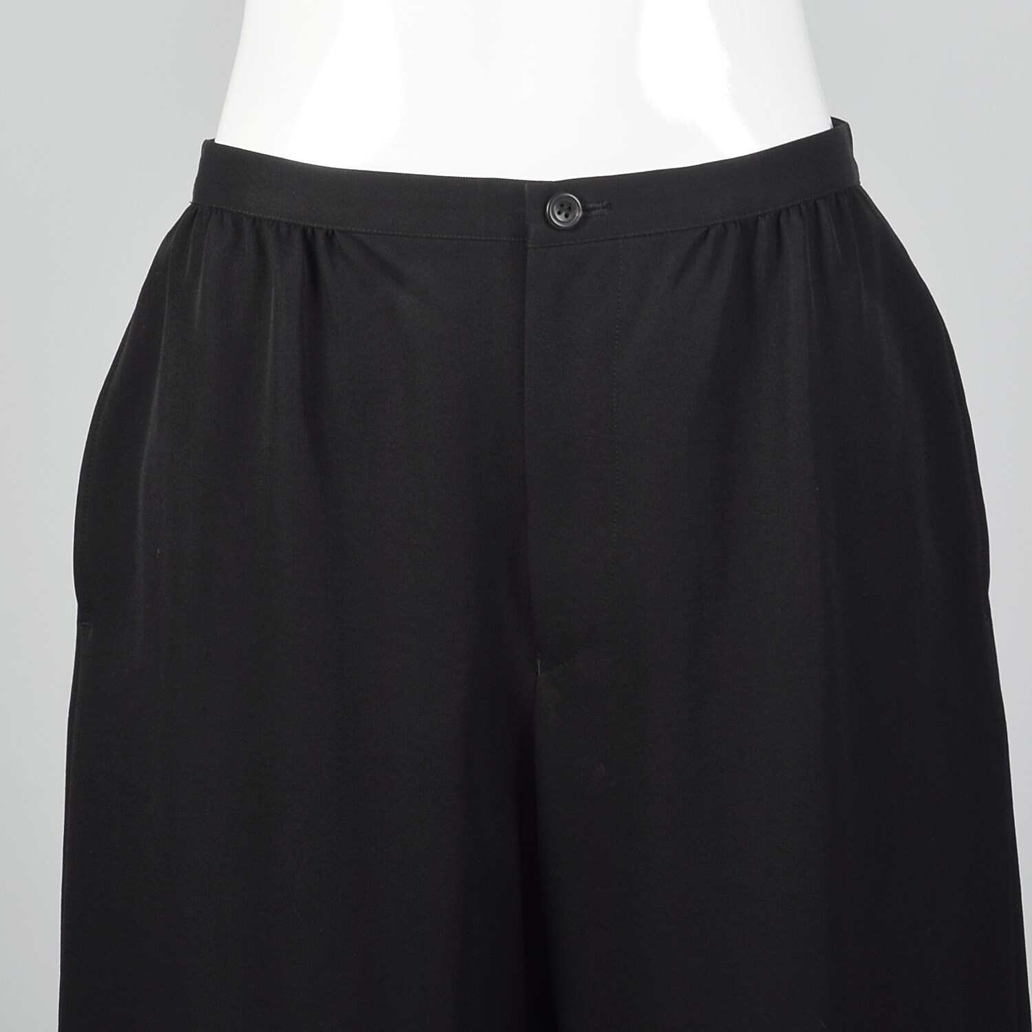 Large Issey Miyake 1990s Wide Leg Pants Black Trousers Vintage Designer 90s Wool
