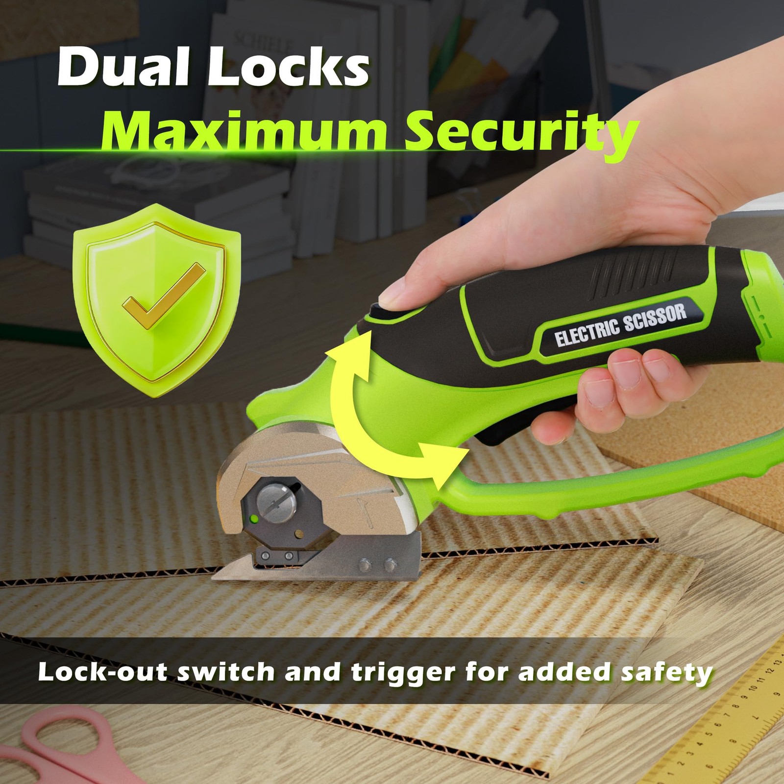 Fursnob Upgraded 4V Cordless Electric Scissors, Cardboard Cutter with 3 Blades,C