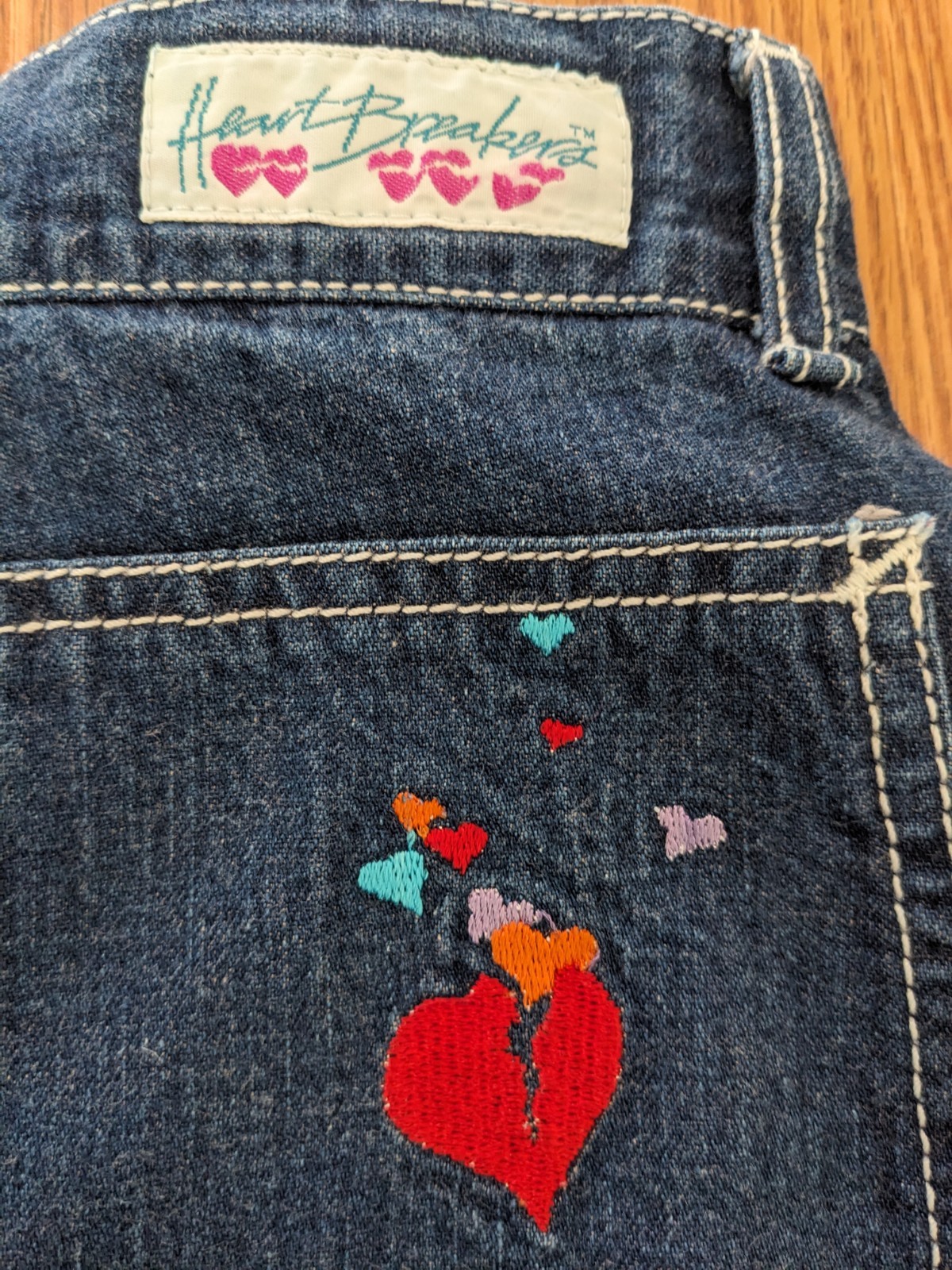 Rare Vintage Heart Breakers 80s high rise straight leg jeans Talon Zip USA dark