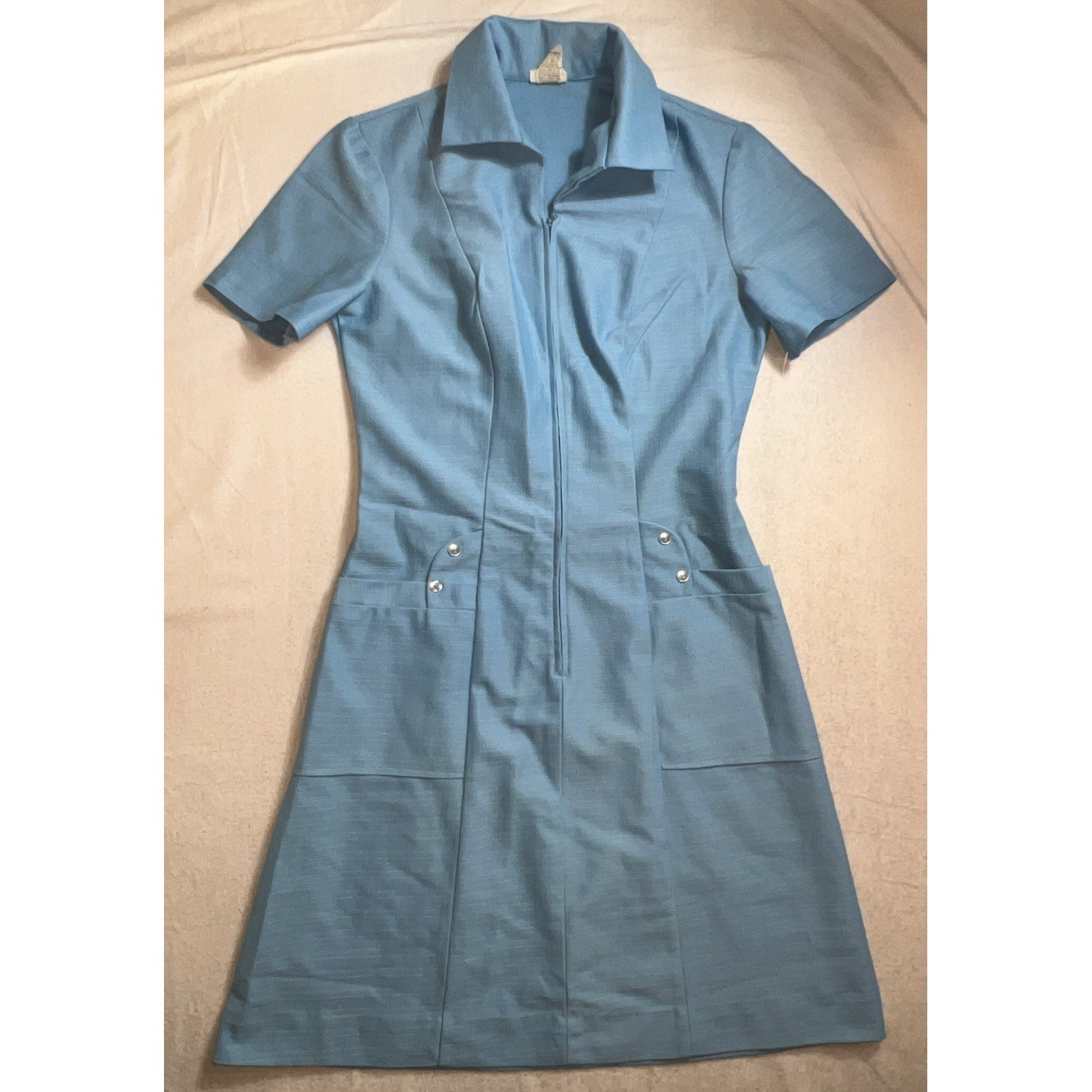 Crest Vintage 1960S Dress Light Blue Size 8 cottagecore retro mod waitress vibes