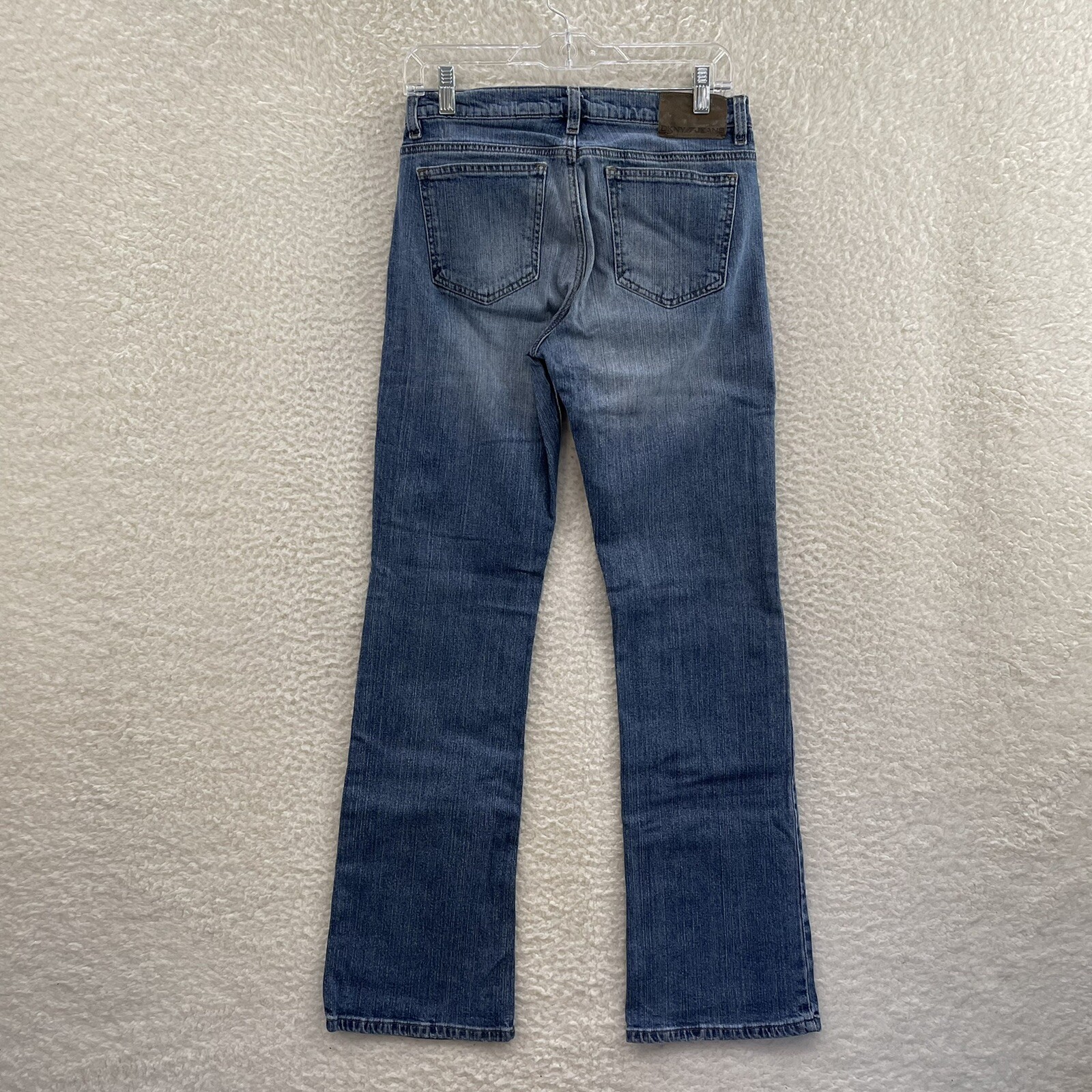 Y2K Vintage DKNY Jeans 6 8 27 28 Bootcut Flare Mid Rise Stretch Medium Wash