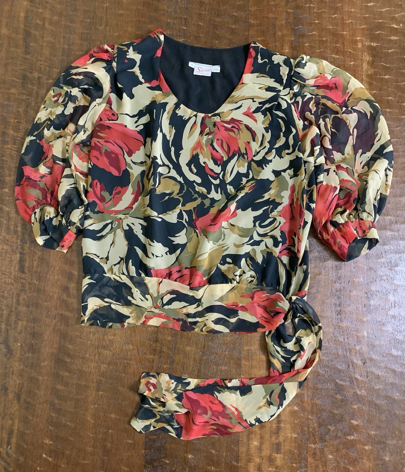 VTG SIASIA New York Size Small Multicolor Floral Print 2pc Matching Skirt Set