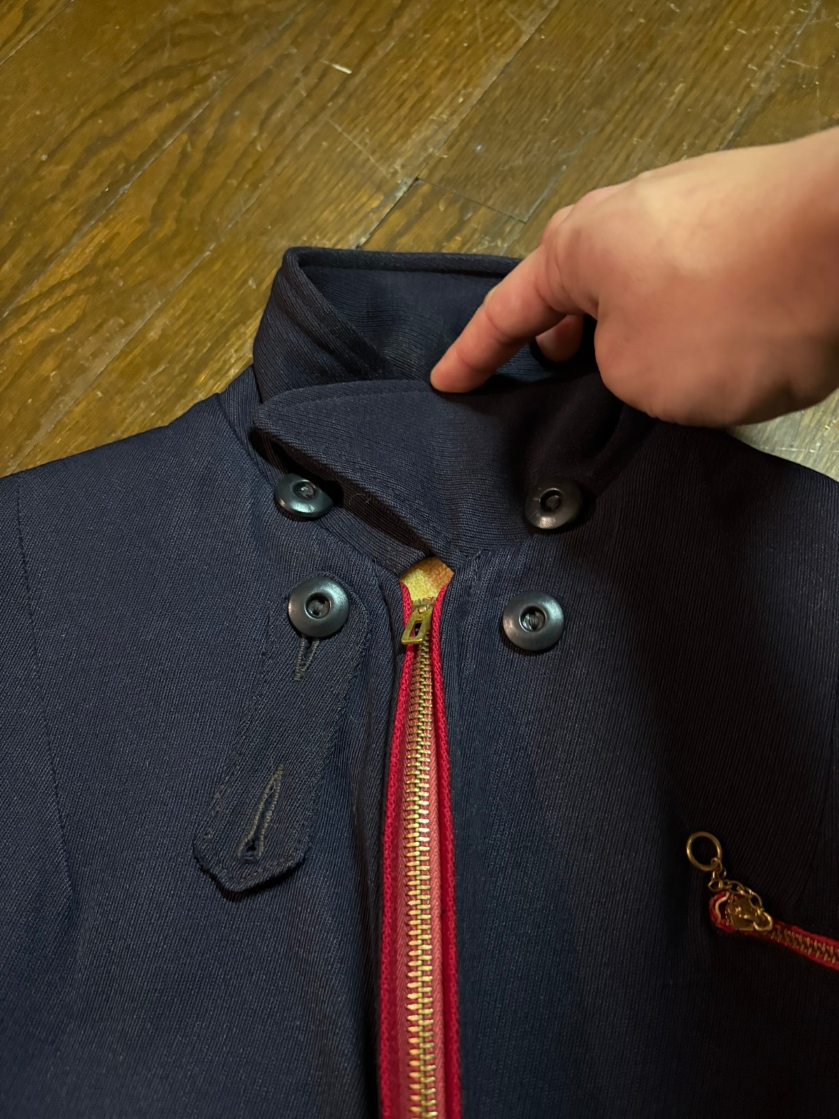 1940s Navy Alpine Ski Suit — Two-Piece Wool Gabardine Buckle Shearling Lined