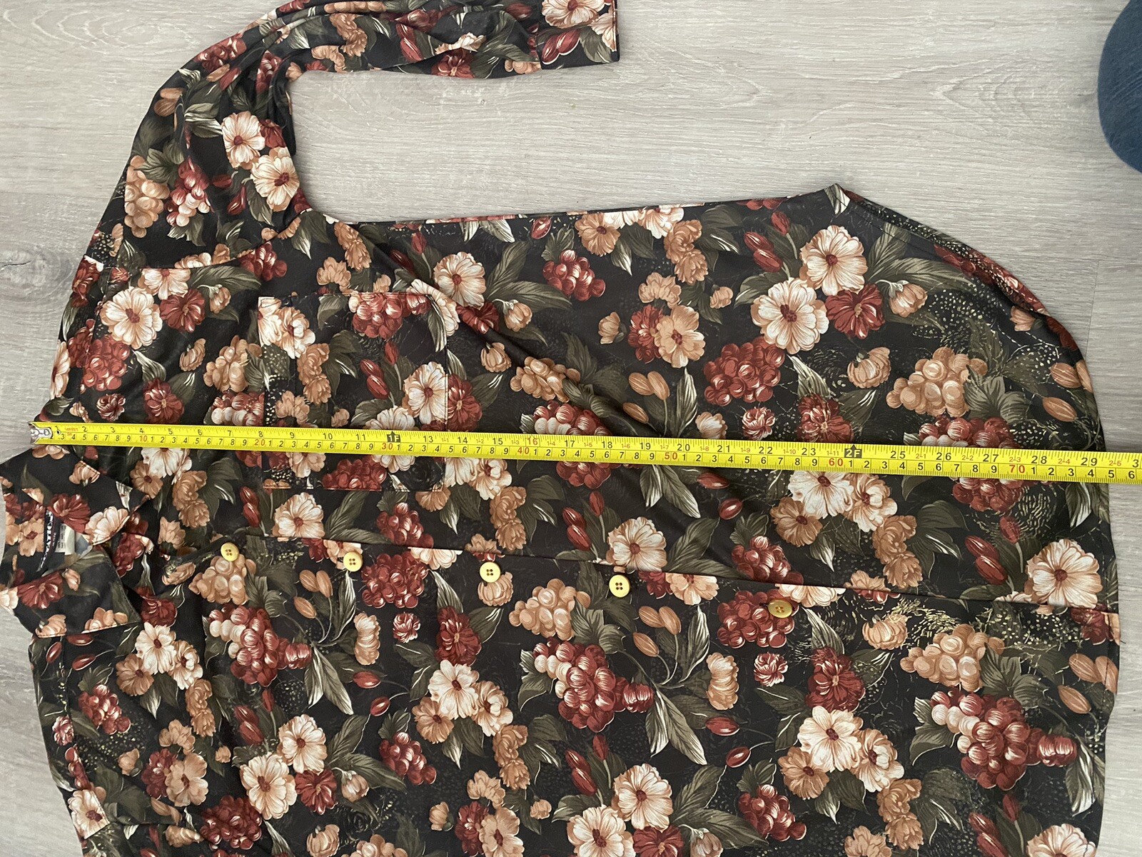 Vintage 90s Mob Wife Office Siren 70s Glam Floral Metallic Blouse Sz P* USA
