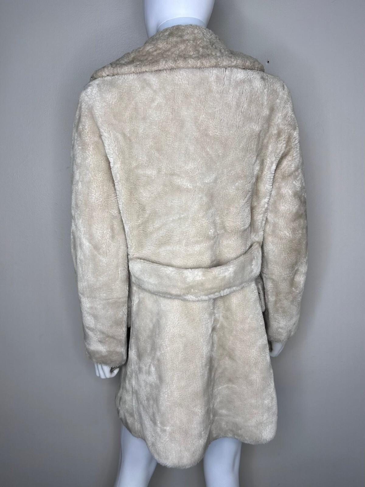 Vintage 1970s Blonde Faux Fur Coat 70s Borgana Styled by Russel Taylor Small