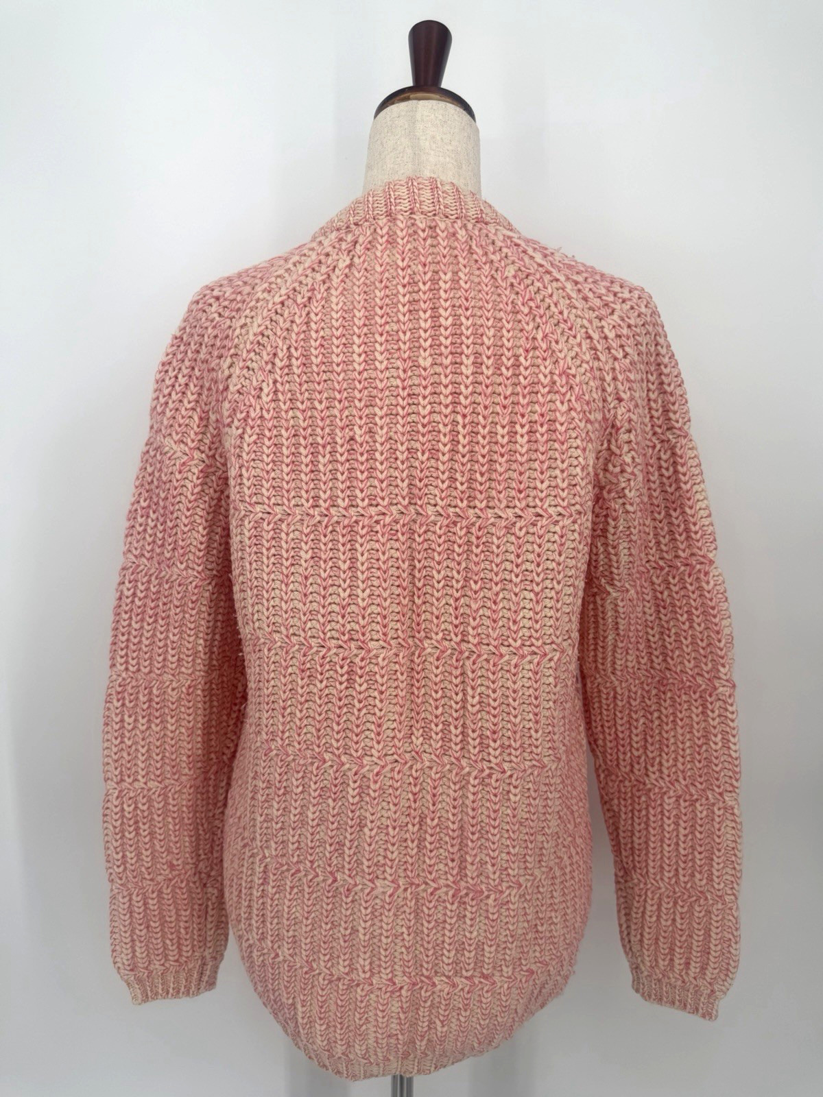 Vintage 1960s Jantzen 100% Pure Virgin Wool Pink Knit Cardigan Button Up Sweater