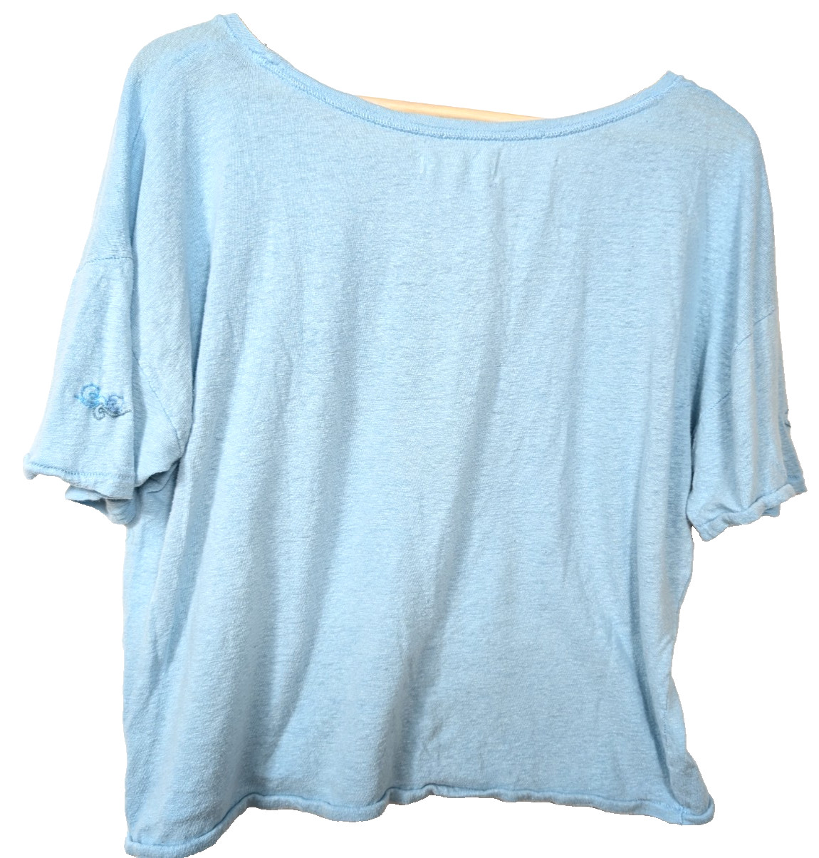 We The Free | Bora Bora Embroidered Map T Shirt Blue Womens Size Small