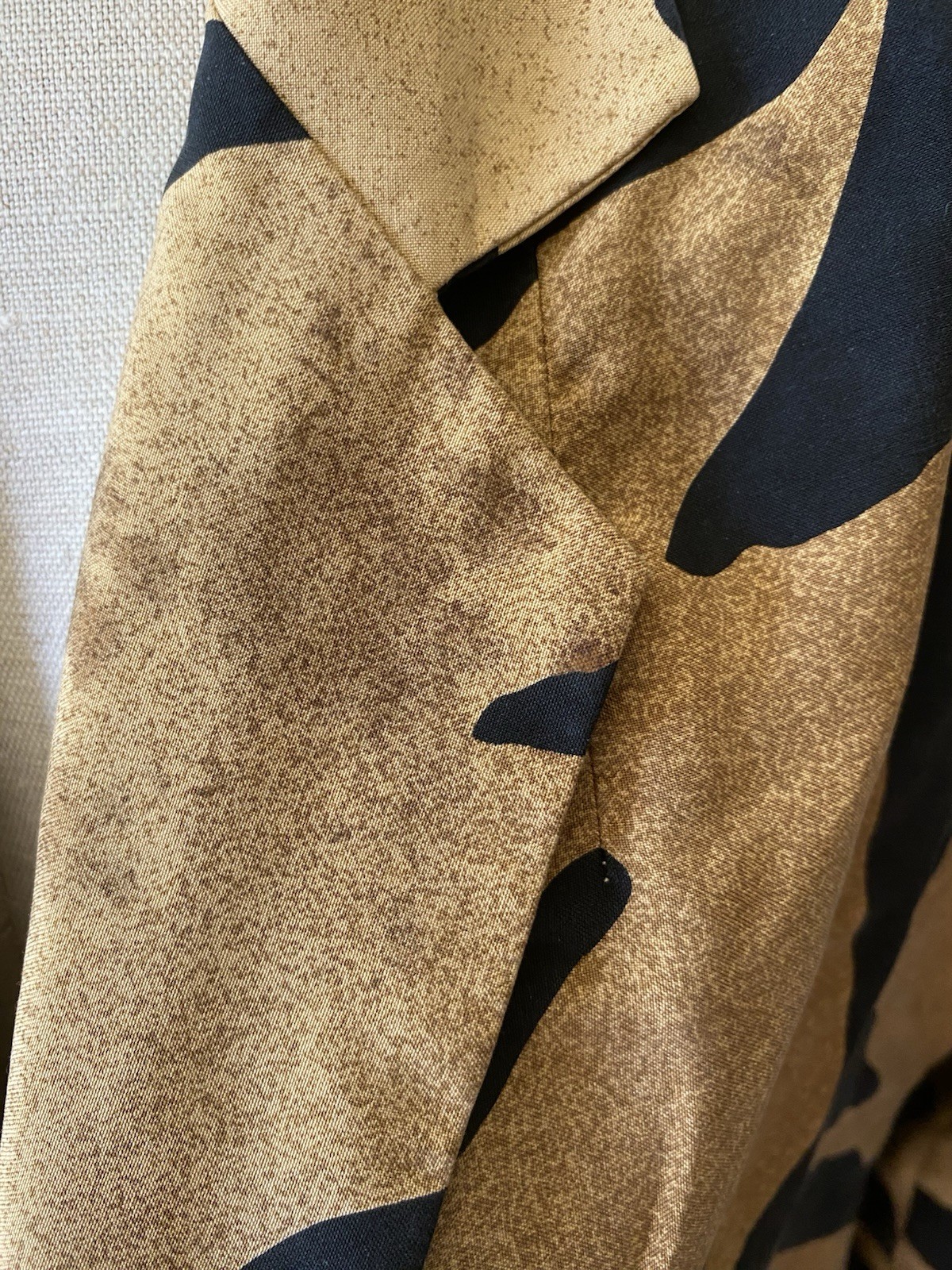 VTG PERRY ELLIS Tiger Animal Print SILK Jacket Blazer Relaxed Fit Sz 14 FAB RARE