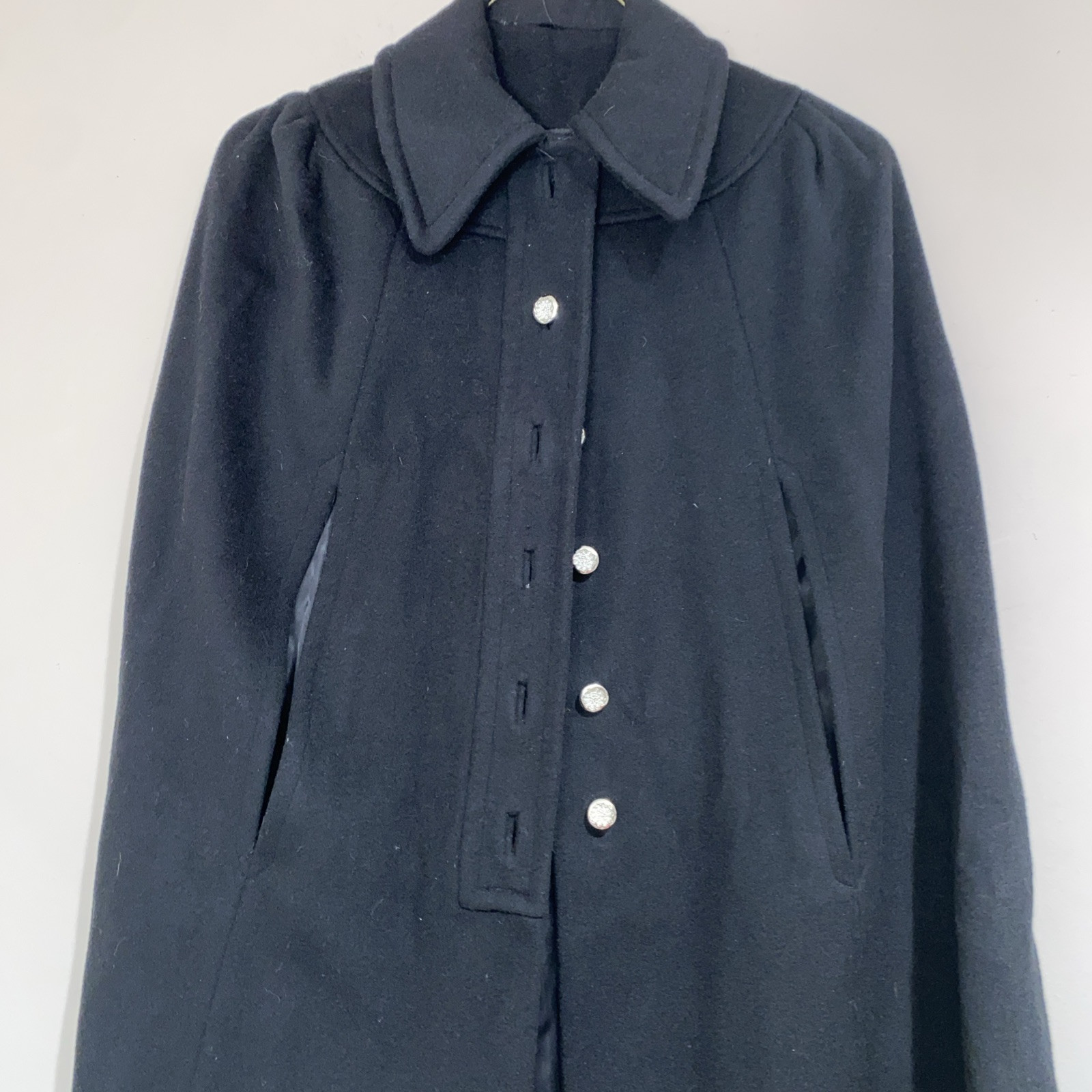 Vintage Youthcraft Cape Coat Black Wool Opera Cloak Shoulder Drape
