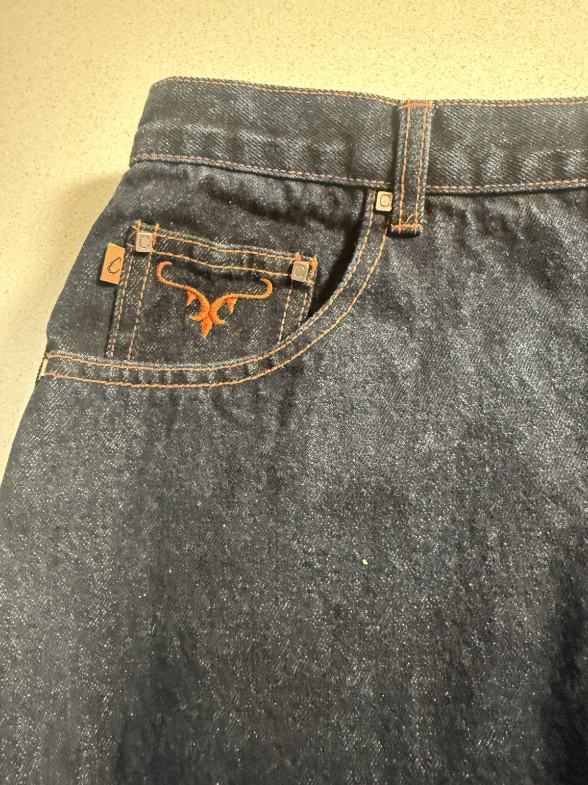 Vintage Y2K Crest Jeans The Collection Dark Blue Denim Long Skirt Sz 13/14