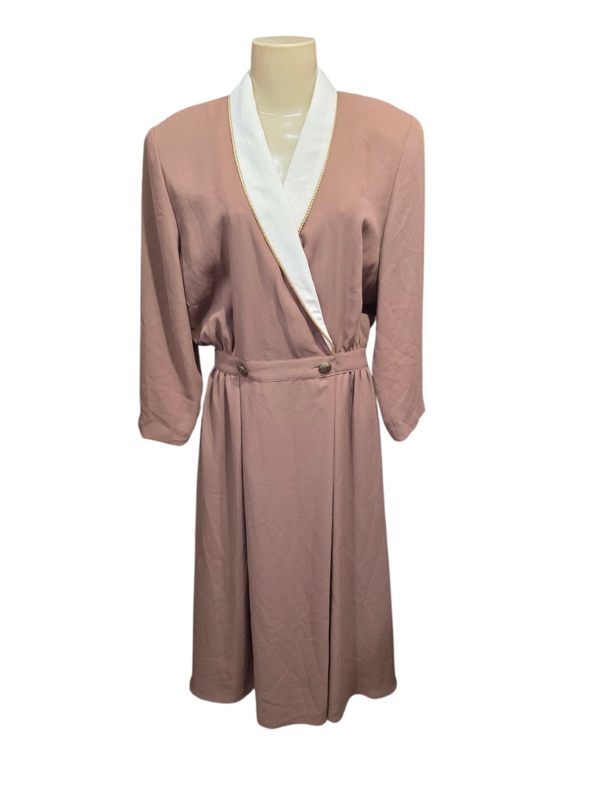 Vintage Chaus Dress Midi Olive Brown Size 12