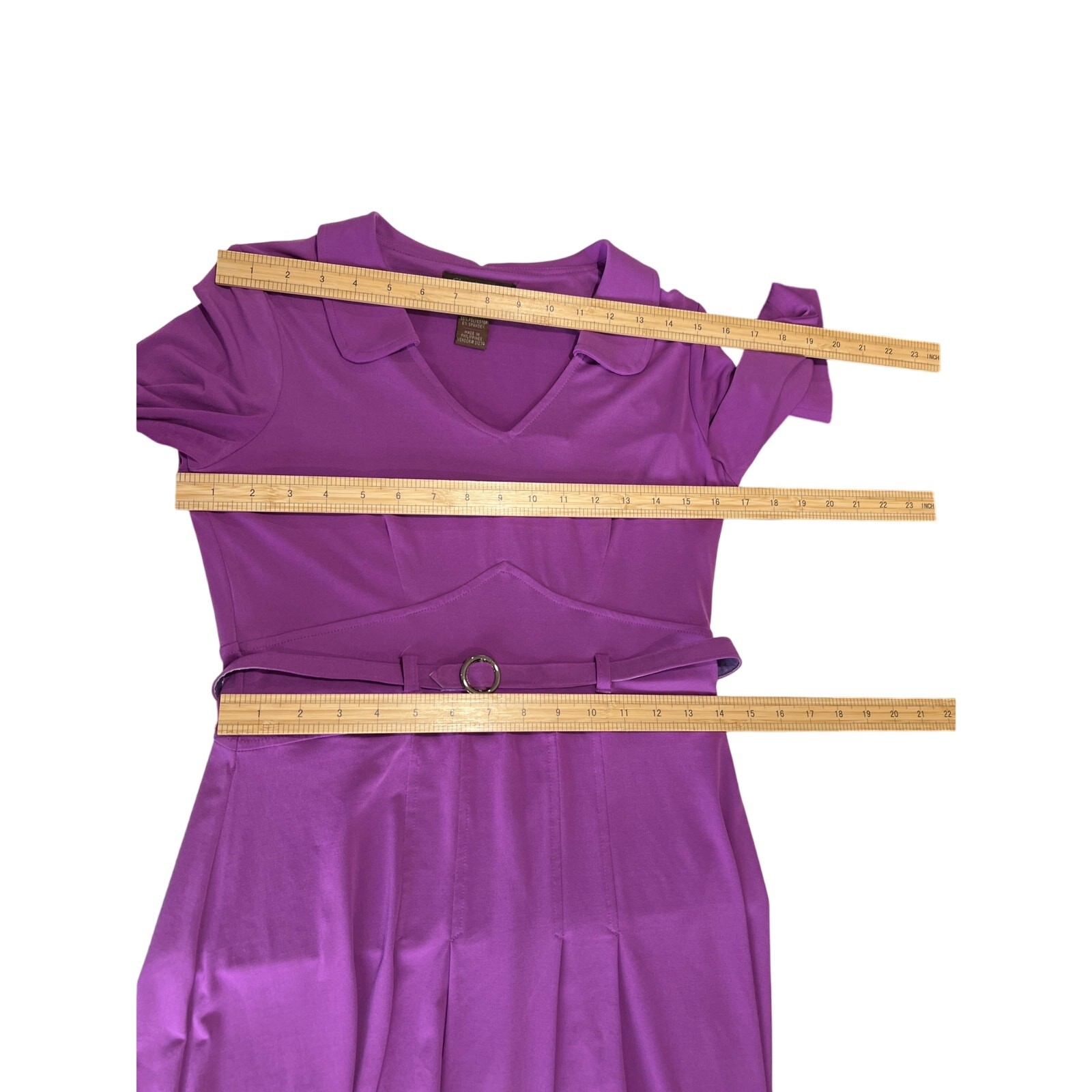 Vintage Chadwick’s Purple 1970s Polyester Spandex Dress Women’s Size 6 80s Retro