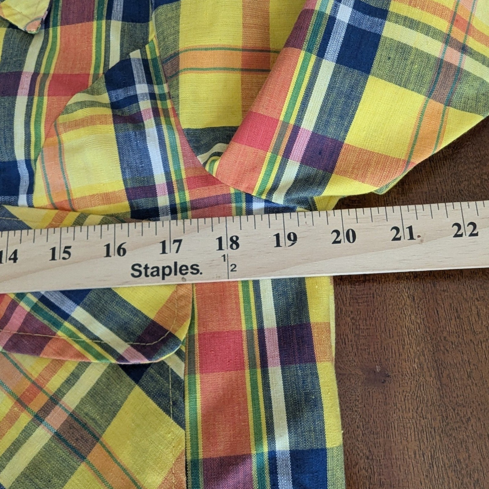 Vtg Debbie Leigh Jacket Yellow Red Blue Plaid Zip Up Sz 13/14 Japan