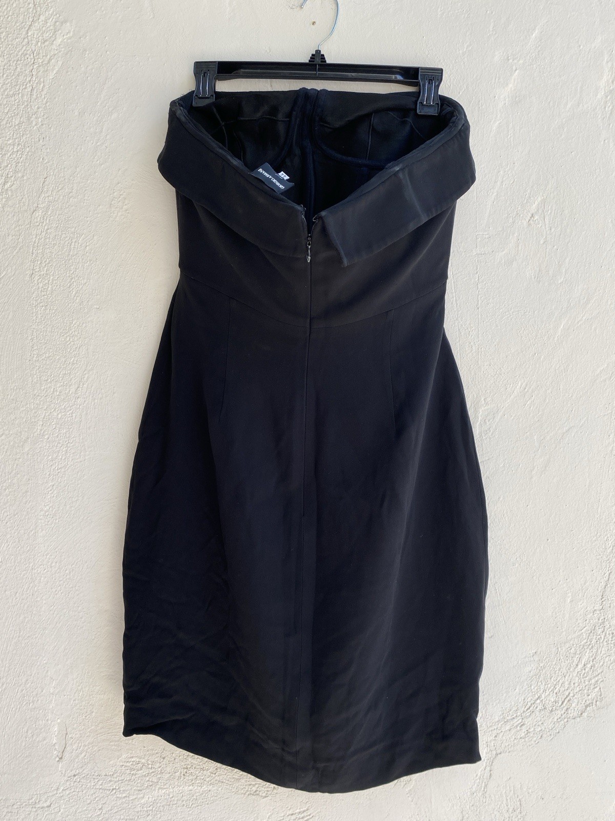 Vintage Georgio Armani 44 Strapless Dress Boned Black Sexy Mini