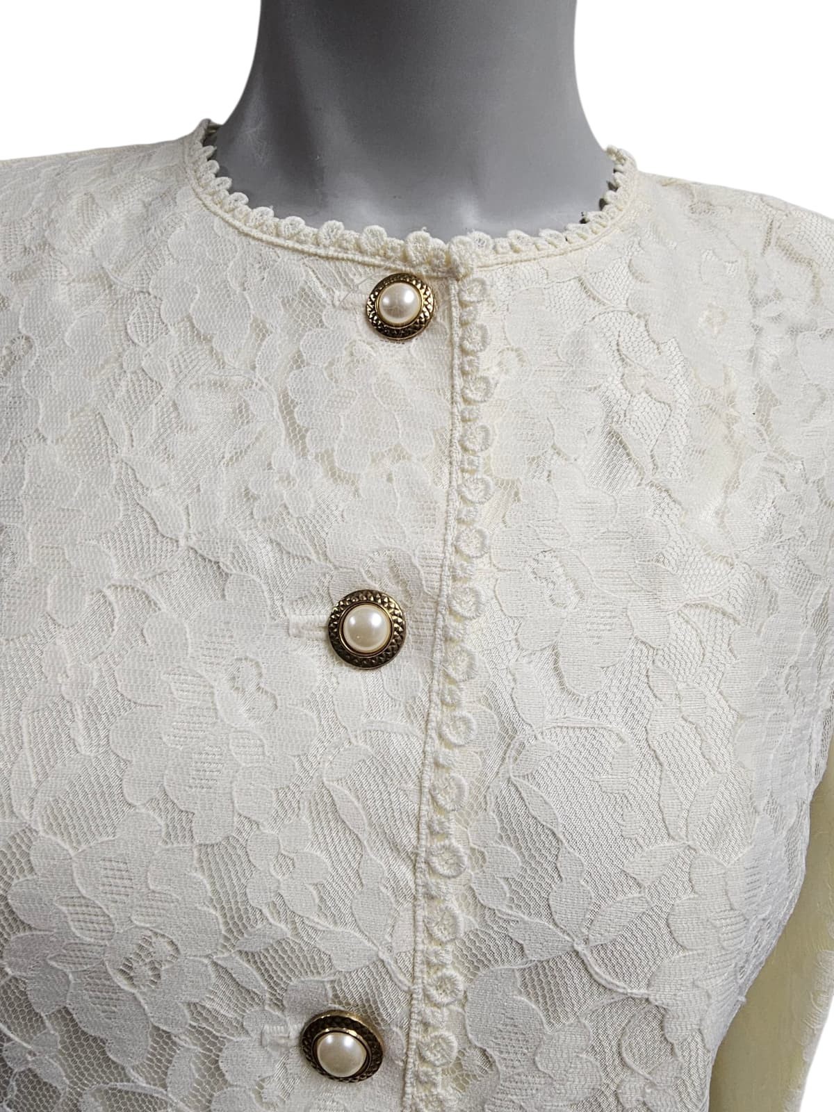 VTG 90s Pretty as a Picture lacy long sleeve top . size 8 . Made in USA